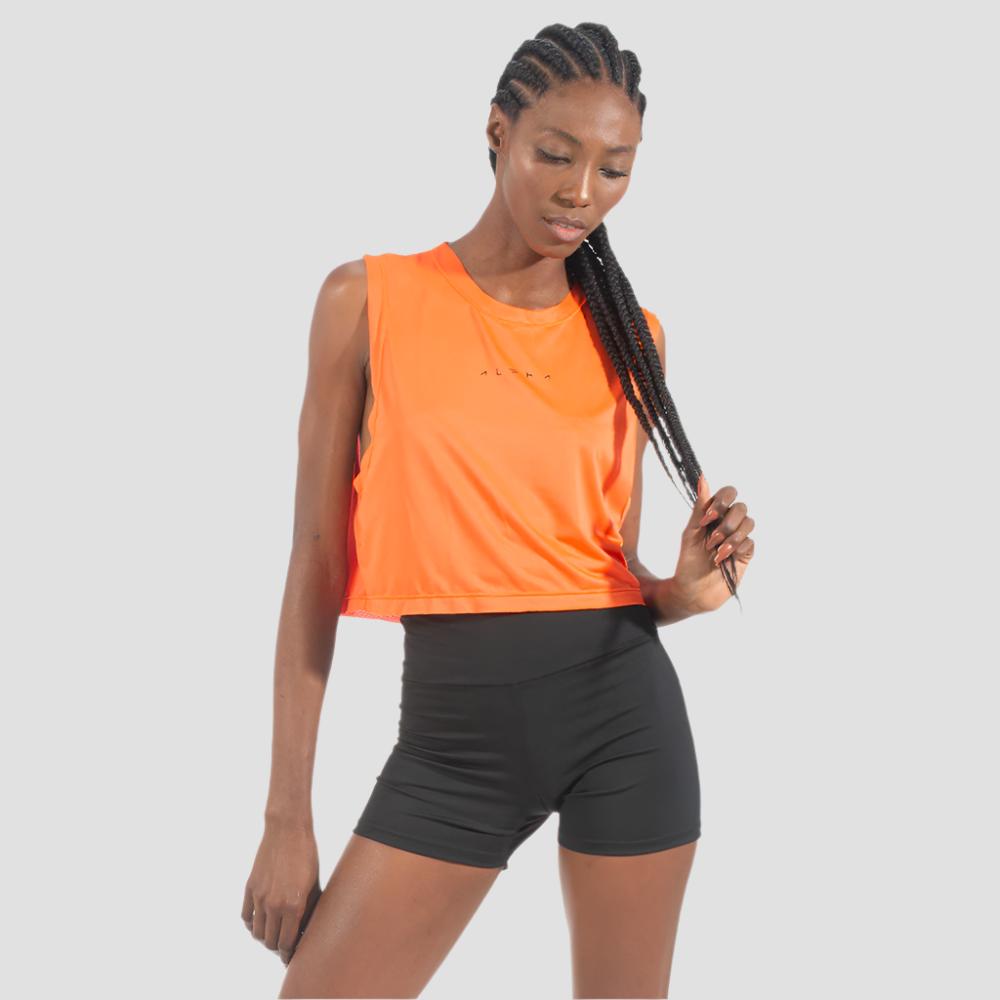 Cropped Dry Fit New Horizon Laranja Vibrante