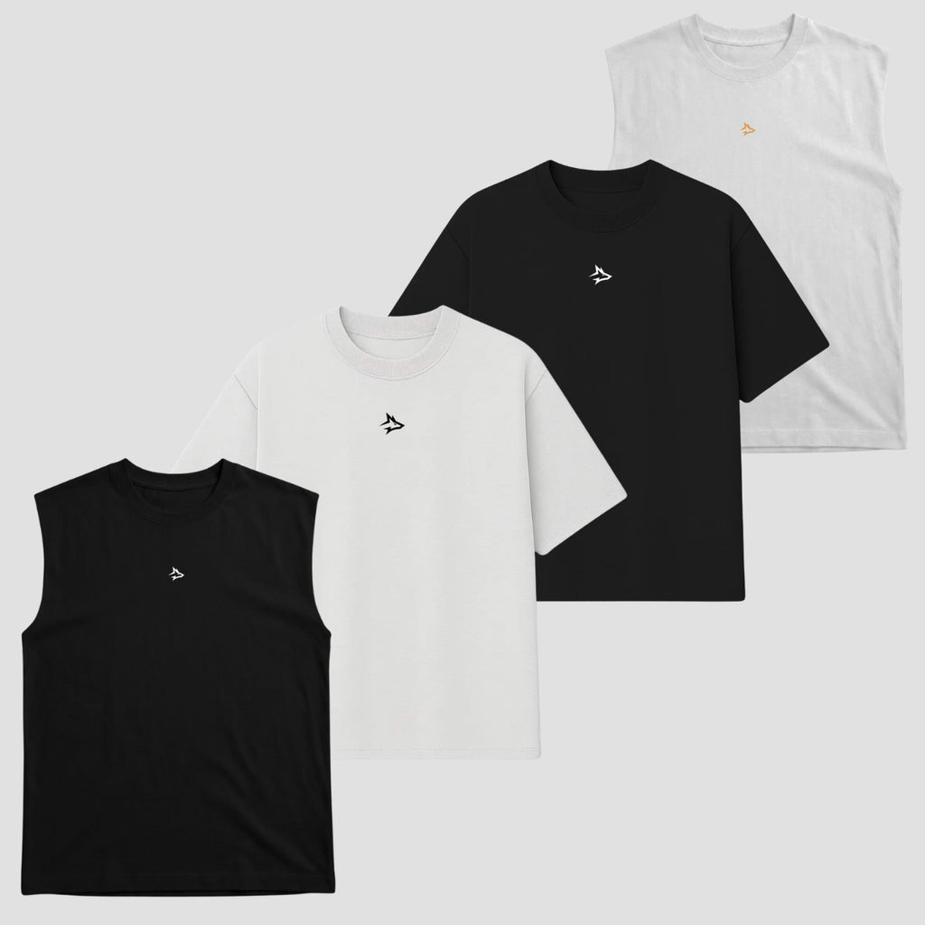 Kit 4 Camisetas e Regatas Oversized Essencial Lupus