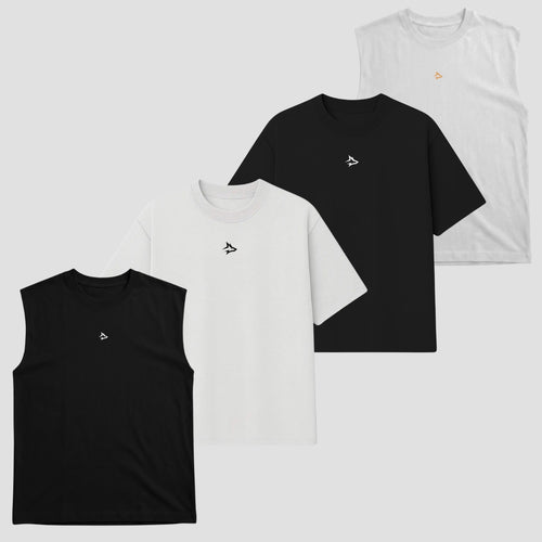 Kit 4 Camisetas e Regatas Oversized Essencial Lupus