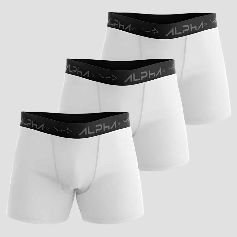 Kit 3 Cuecas Boxer Cotton Branca - Alpha