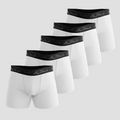 Kit 5 Cuecas Boxer Cotton Branca - Alpha
