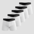 Kit 5 Cuecas Boxer Cotton Branca - Alpha