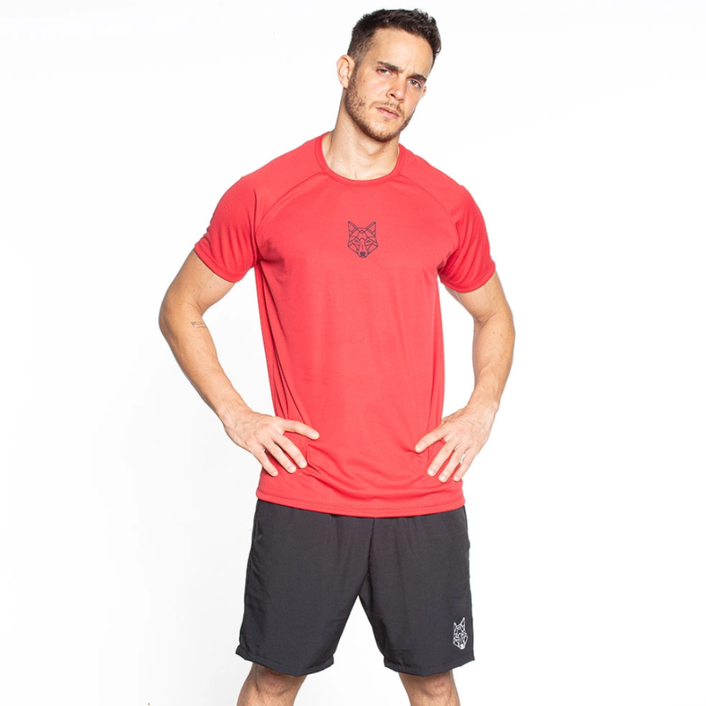 Camiseta Dry Fit Lobo Vermelho