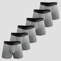 Kit 6 Cuecas Boxer Mescla Cotton Cinza - Alpha
