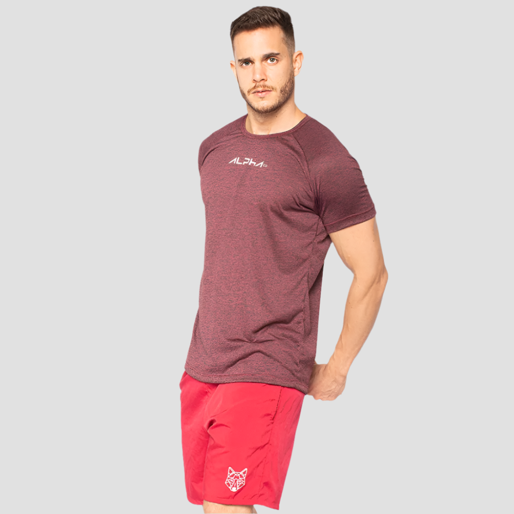 Camiseta Dry Fit  New Fluid Mescla Vinho