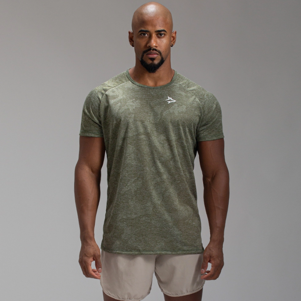 Camiseta Dry Fit Camuflada New Lupus Verde