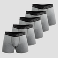 Kit 5 Cuecas Boxer Cotton Mescla Cinza - Alpha