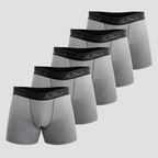 Kit 5 Cuecas Boxer Cotton Mescla Cinza - Alpha
