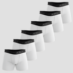 Kit 6 Cuecas Boxer Cotton Branca - Alpha