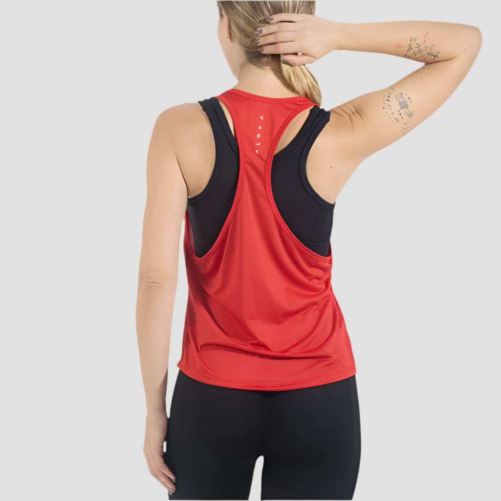 Regata Nadador Feminina Dry Fit Horizon Back Vermelho