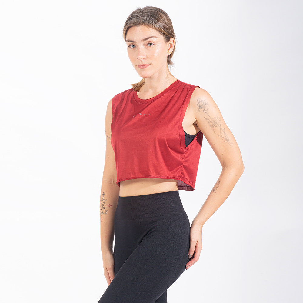 Cropped Dry Fit New Horizon Bordô