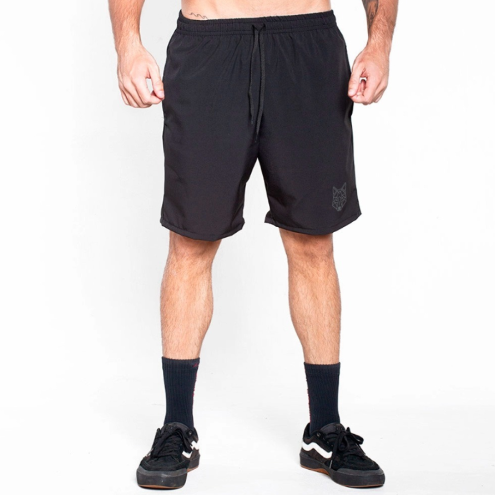 Kit 3 Shorts Pretos Dry Fit Lobo