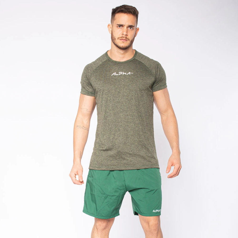 Camiseta Dry Fit  New Fluid Mescla Verde