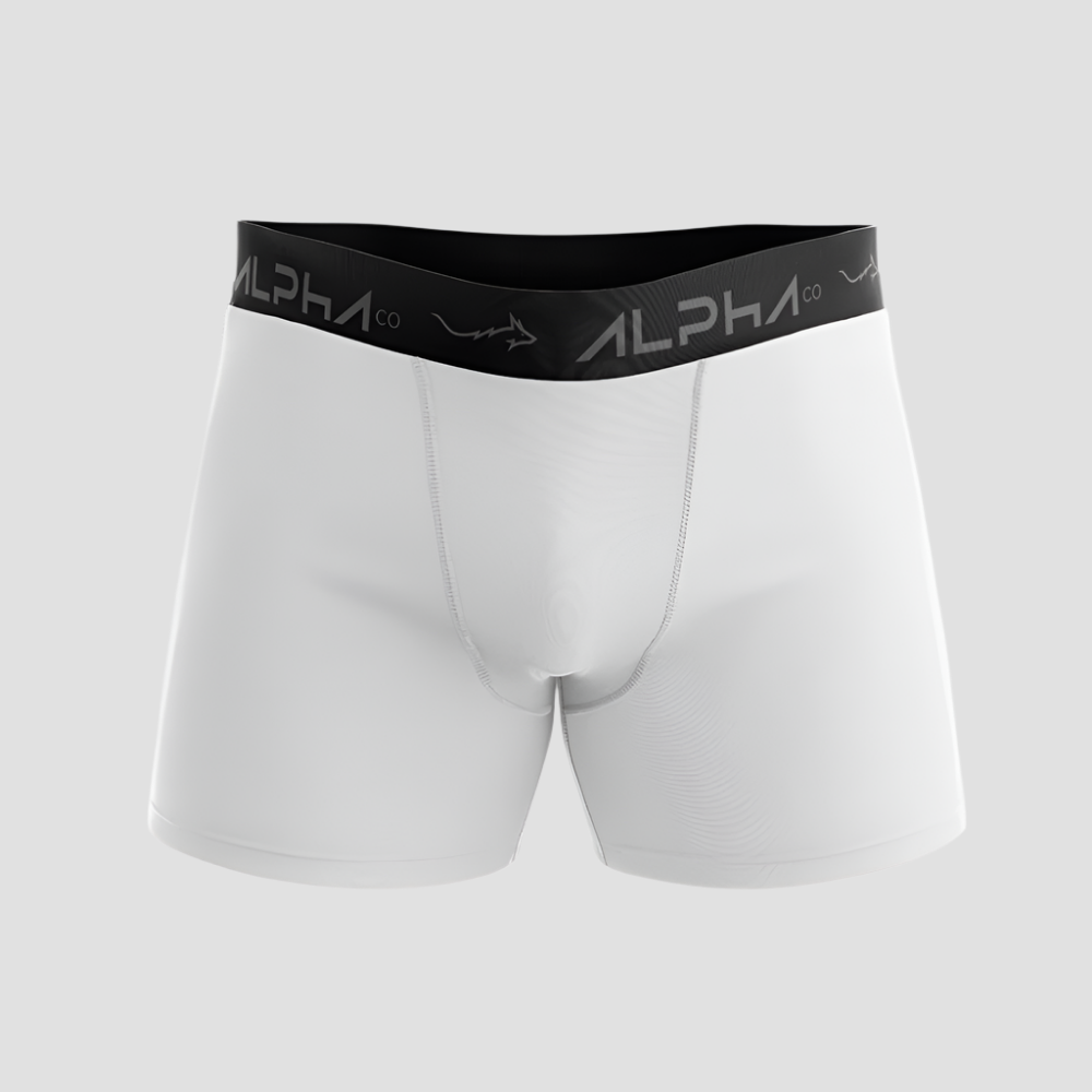 Kit 5 Cuecas Boxer Cotton Branca - Alpha