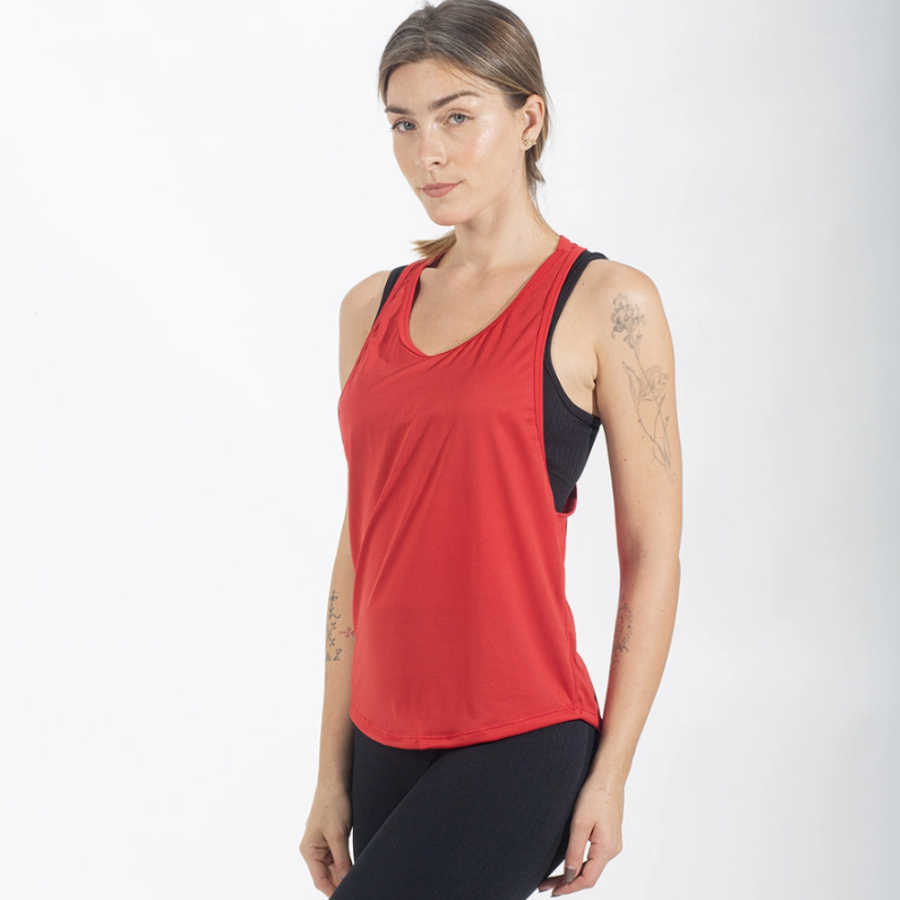 Regata Nadador Feminina Dry Fit Horizon Back Vermelho