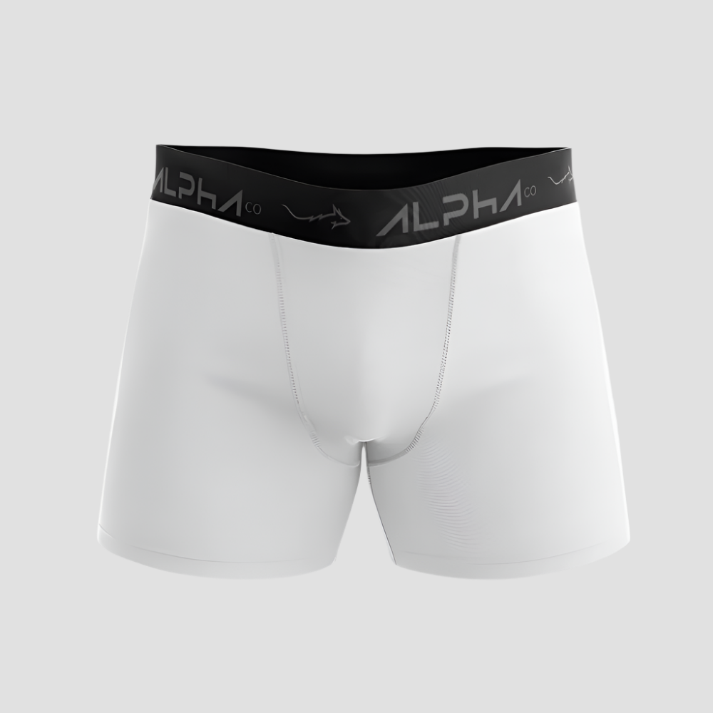 Kit 6 Cuecas Boxer Cotton Branca - Alpha