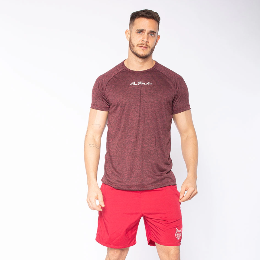 Camiseta Dry Fit  New Fluid Mescla Vinho