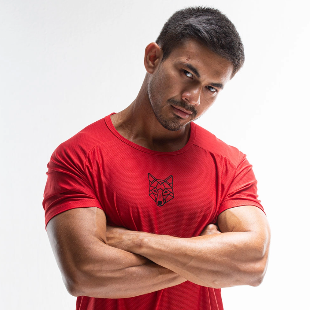 Camiseta Dry Fit Lobo Vermelho