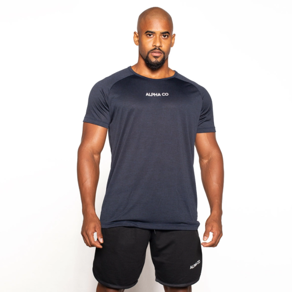 Camiseta Dry Fit Essential Mescla Marinho