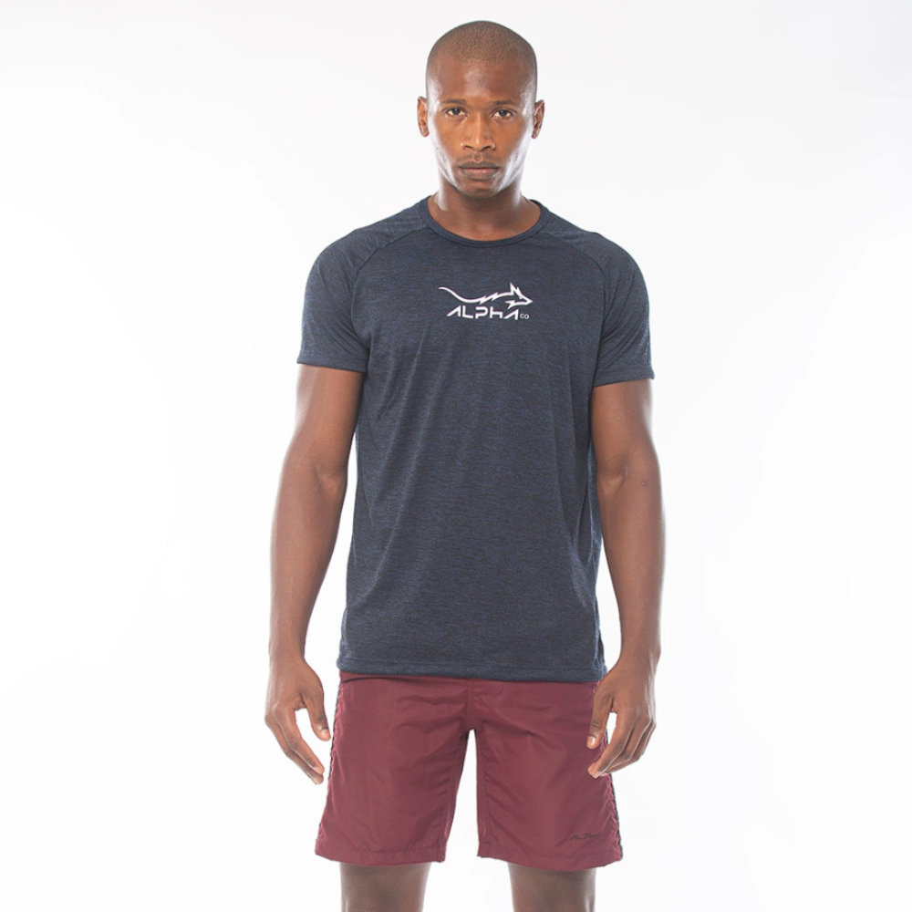 Camiseta Dry Fit Fluid Move Mescla Marinho