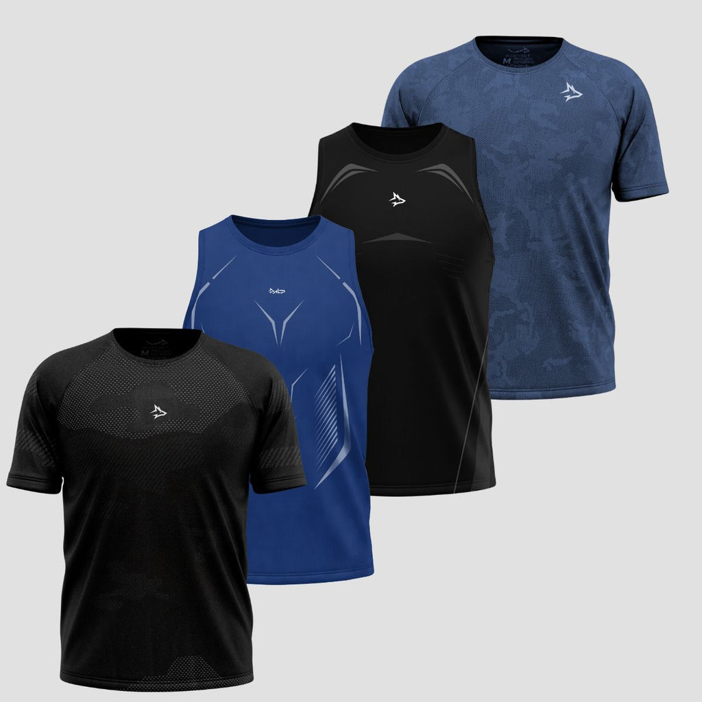 Kit 4 Peças de Treino: Camisetas e Regatas Apex