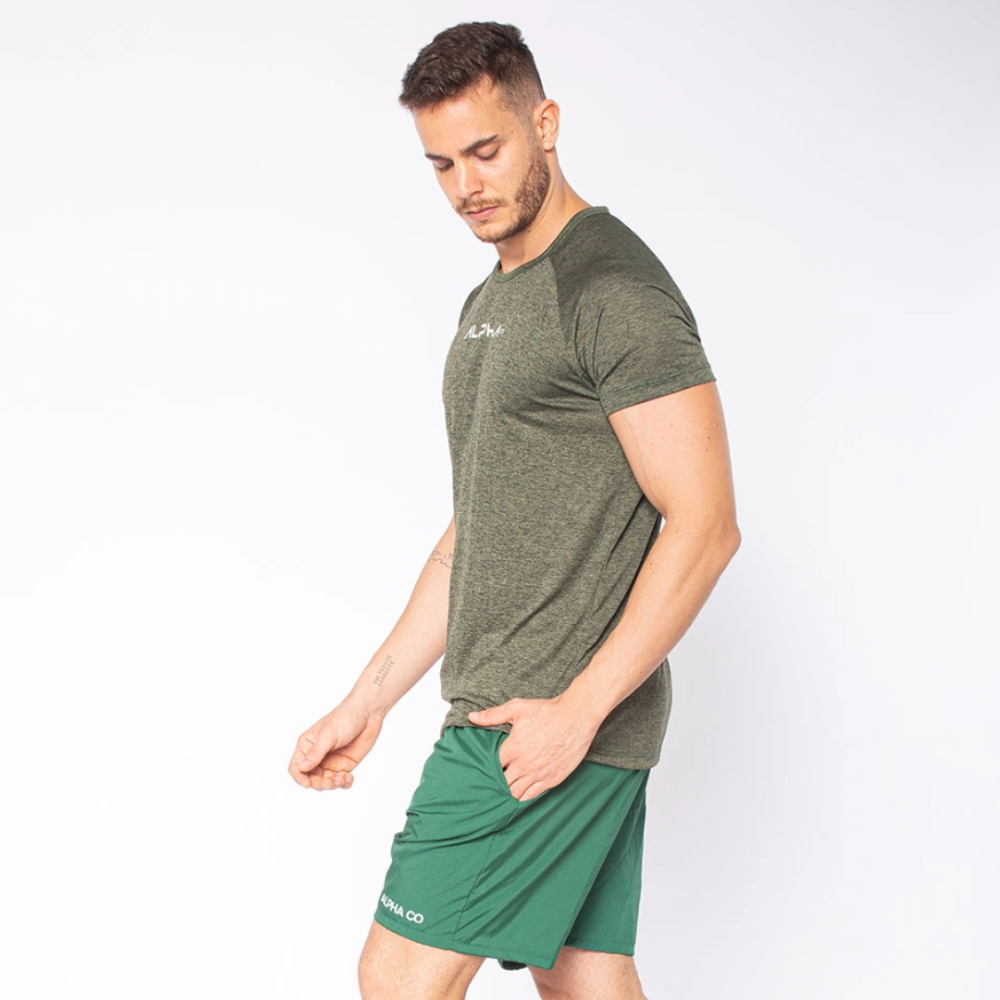 Camiseta Dry Fit  New Fluid Mescla Verde