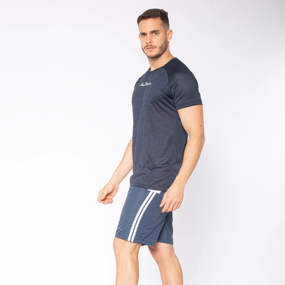 Camiseta Dry Fit  New Fluid Mescla Marinho