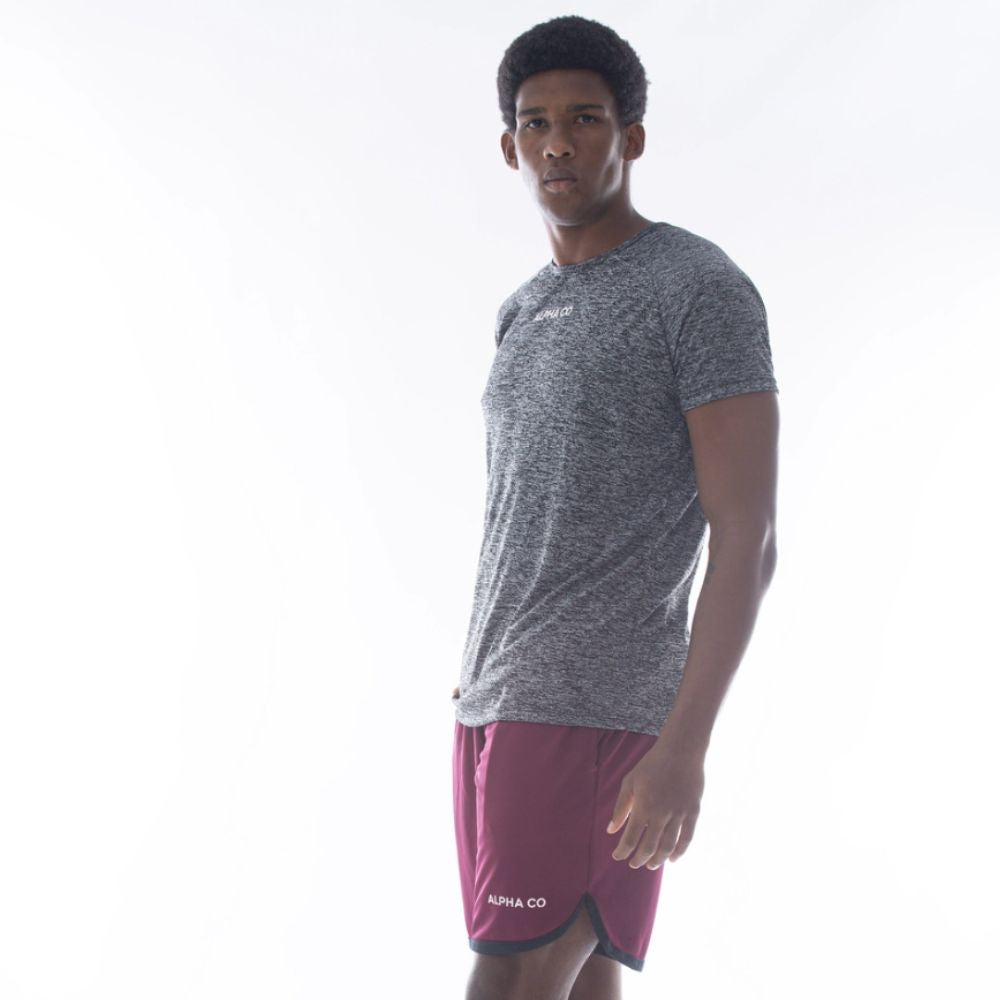 Camiseta Dry Fit Essential Mescla Cinza