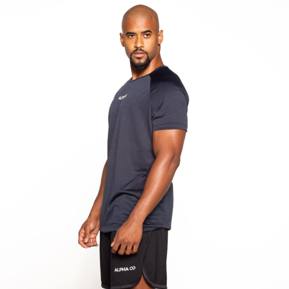 Camiseta Dry Fit Essential Mescla Marinho