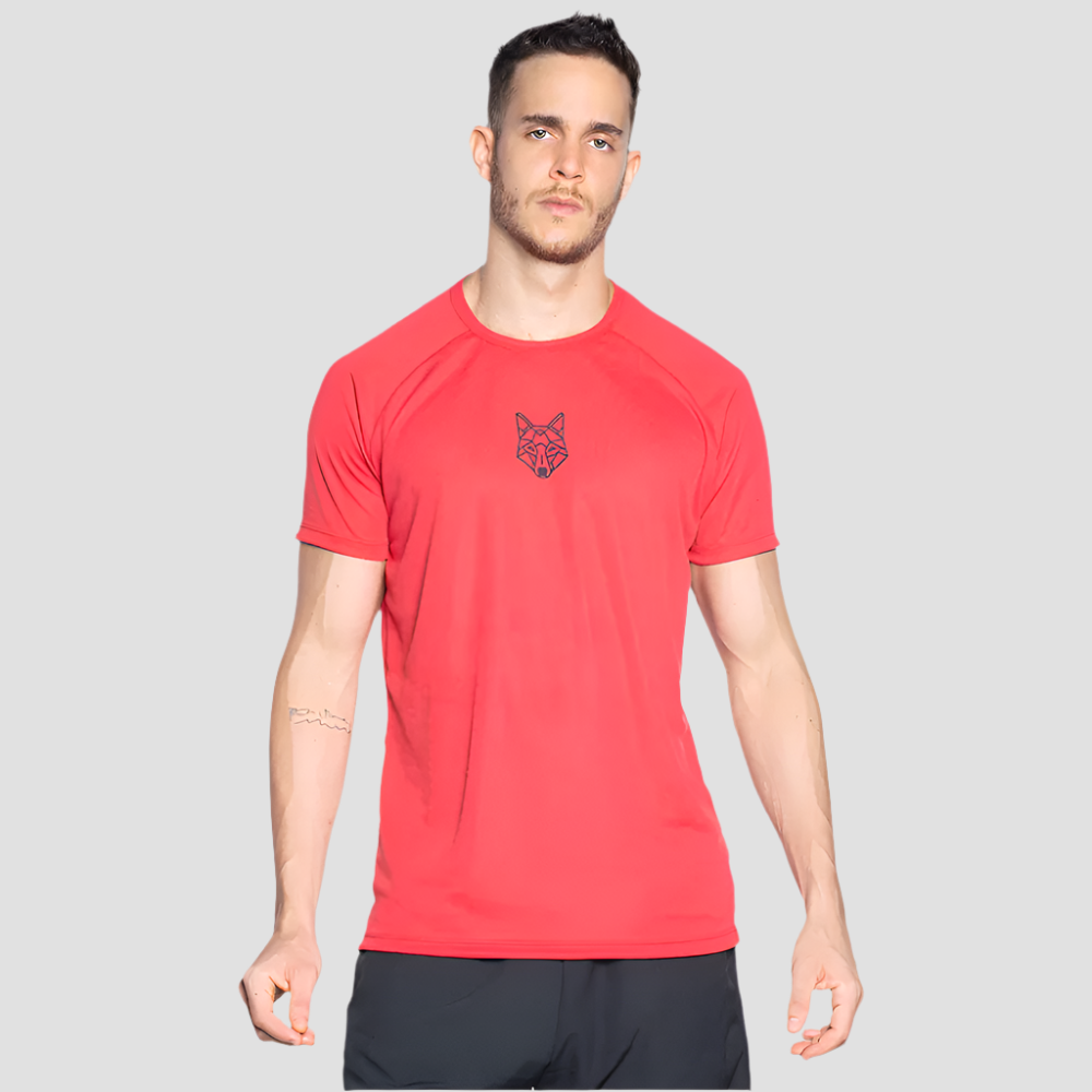 Camiseta Dry Fit Lobo Vermelho