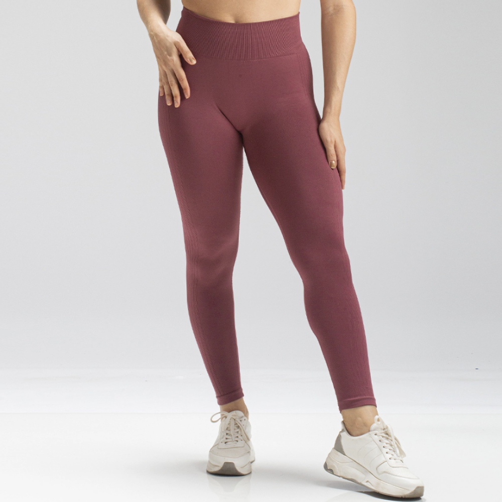 Conjunto Seamless Feminino Top + Calça Bordô