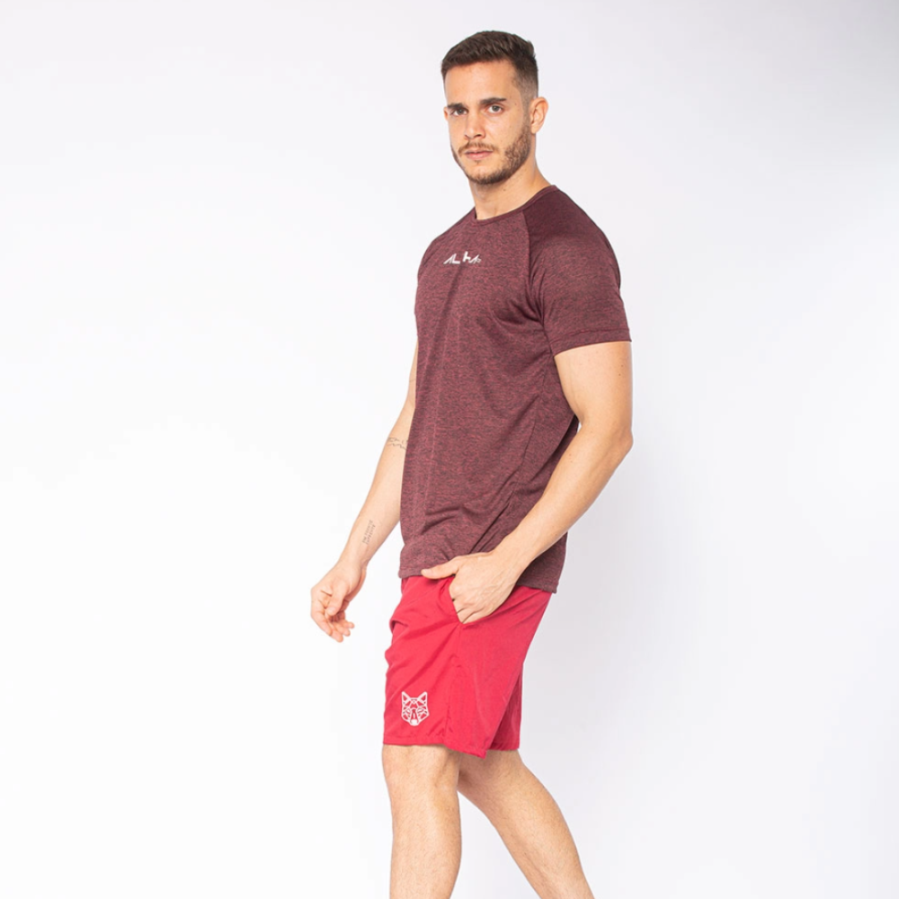 Camiseta Dry Fit  New Fluid Mescla Vinho