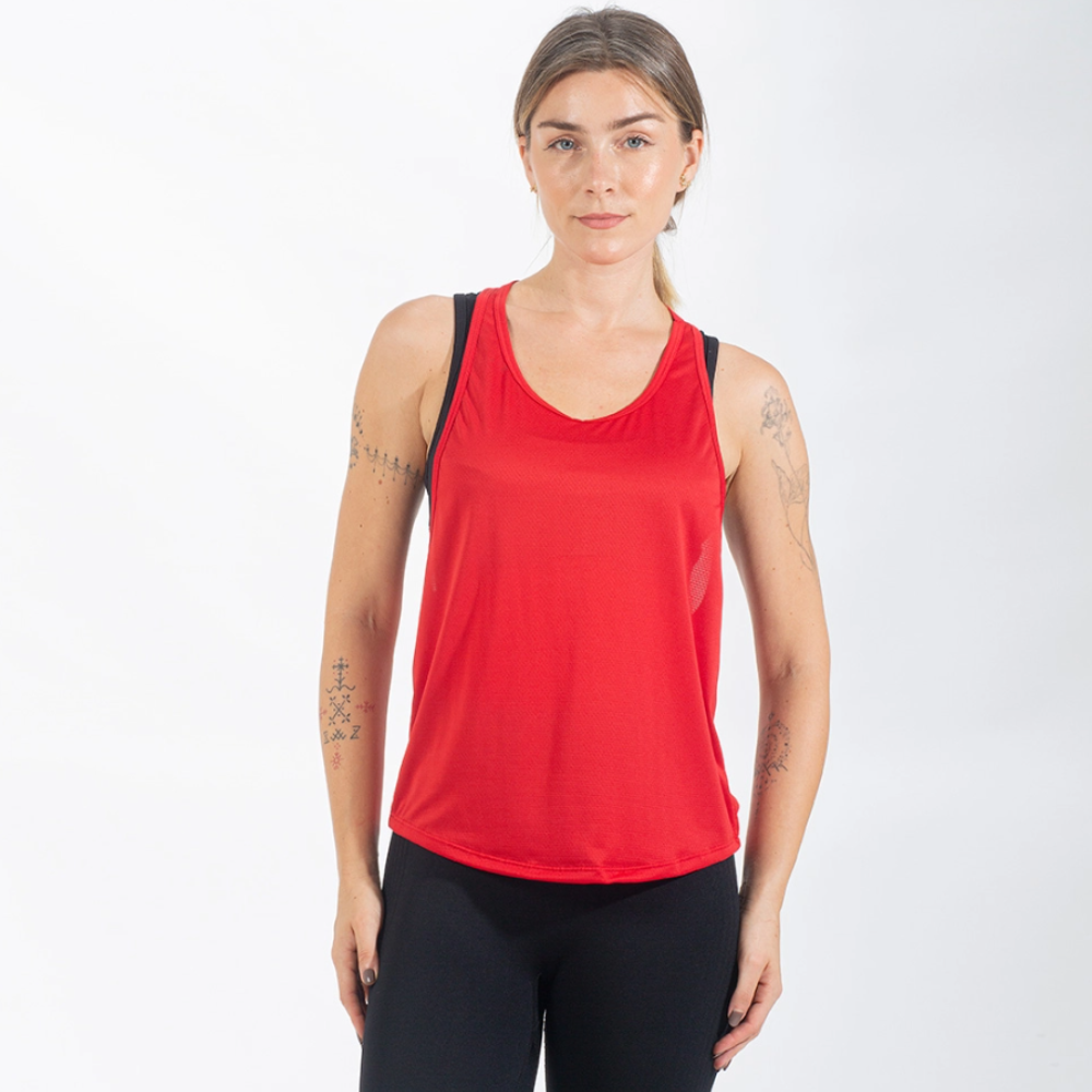 Regata Nadador Feminina Dry Fit Horizon Back Vermelho