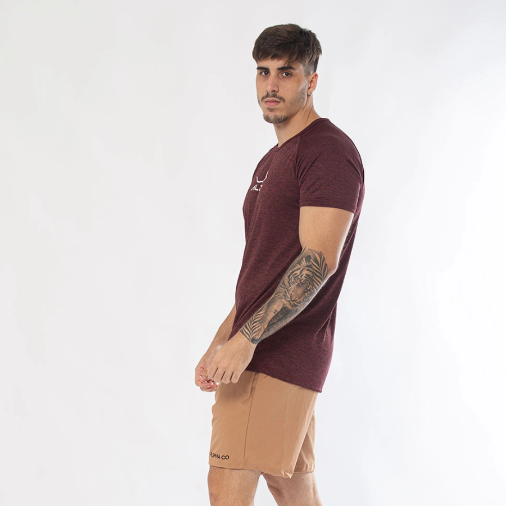 Camiseta Dry Fit Fluid Move Mescla Vinho