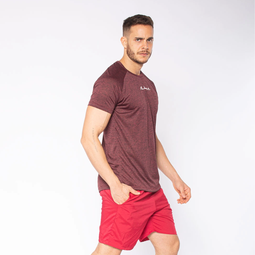 Camiseta Dry Fit  New Fluid Mescla Vinho