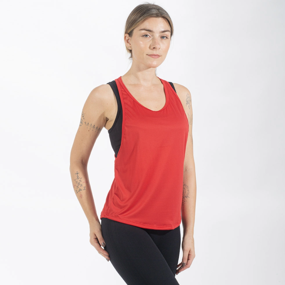 Regata Nadador Feminina Dry Fit Horizon Back Vermelho