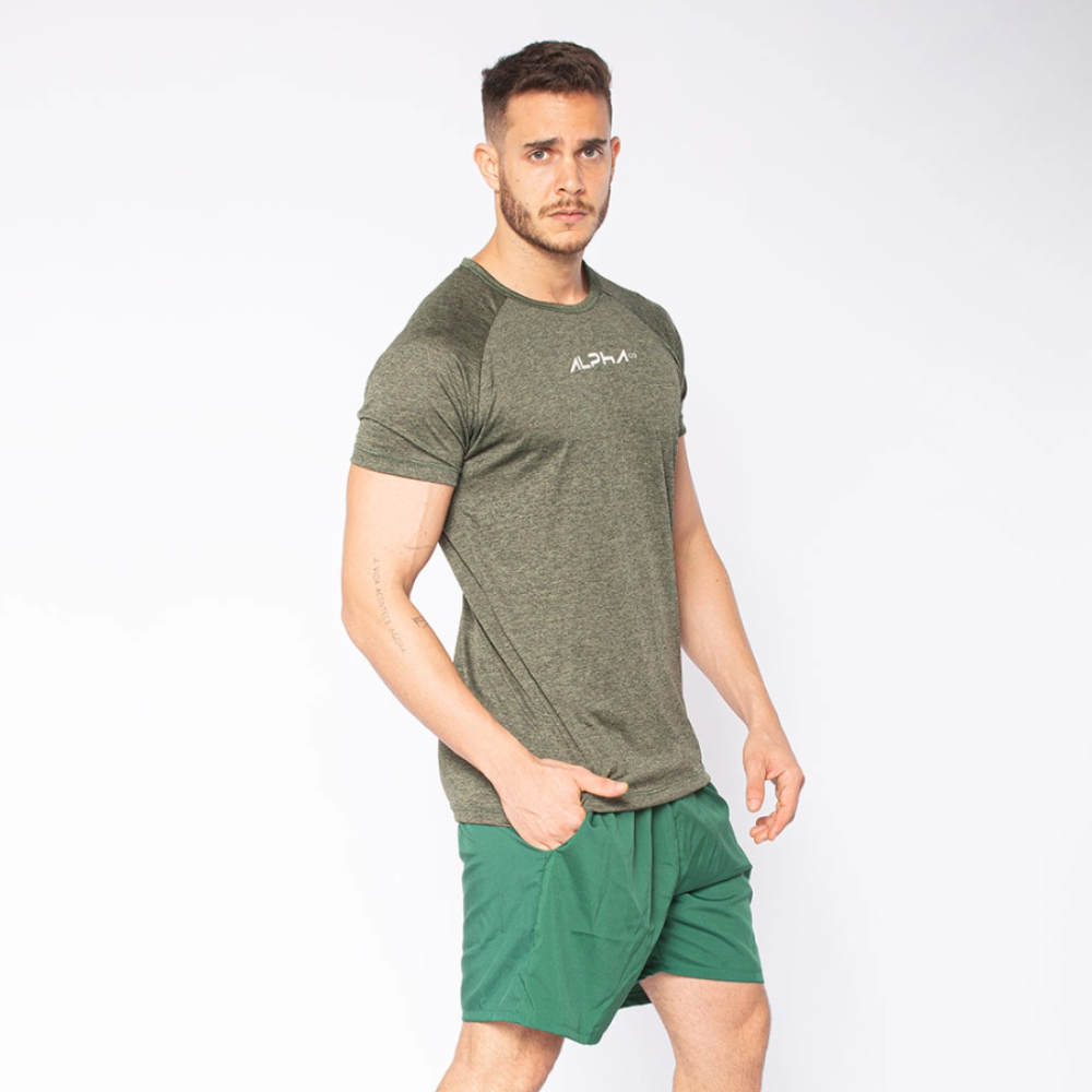 Camiseta Dry Fit  New Fluid Mescla Verde