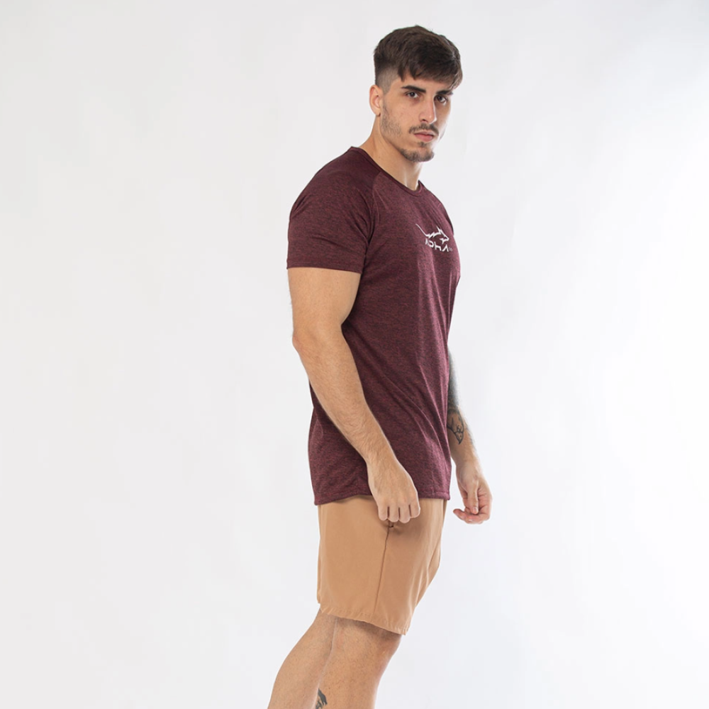 Camiseta Dry Fit Fluid Move Mescla Vinho