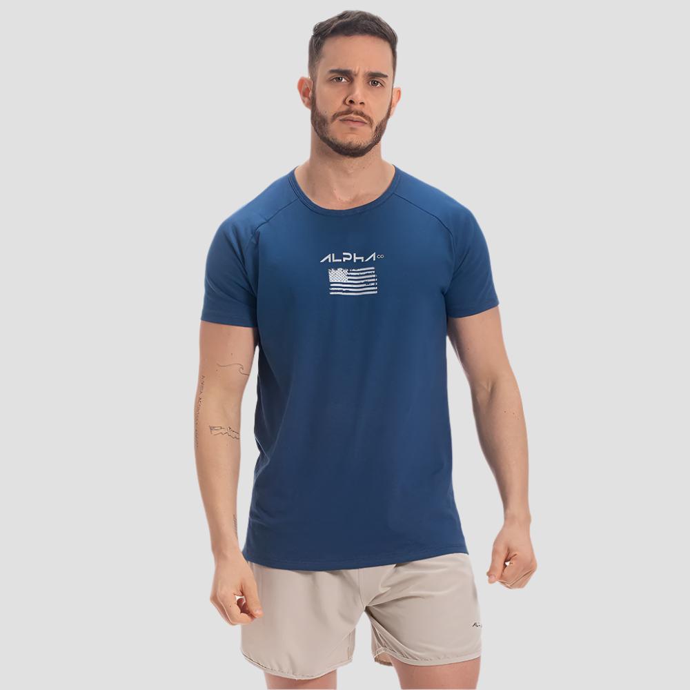 Camiseta Algodão USA Marinho