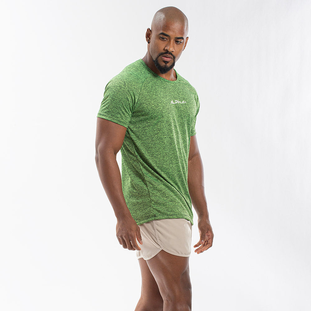 Camiseta Dry Fit New Fluid Mescla Verde Fluor