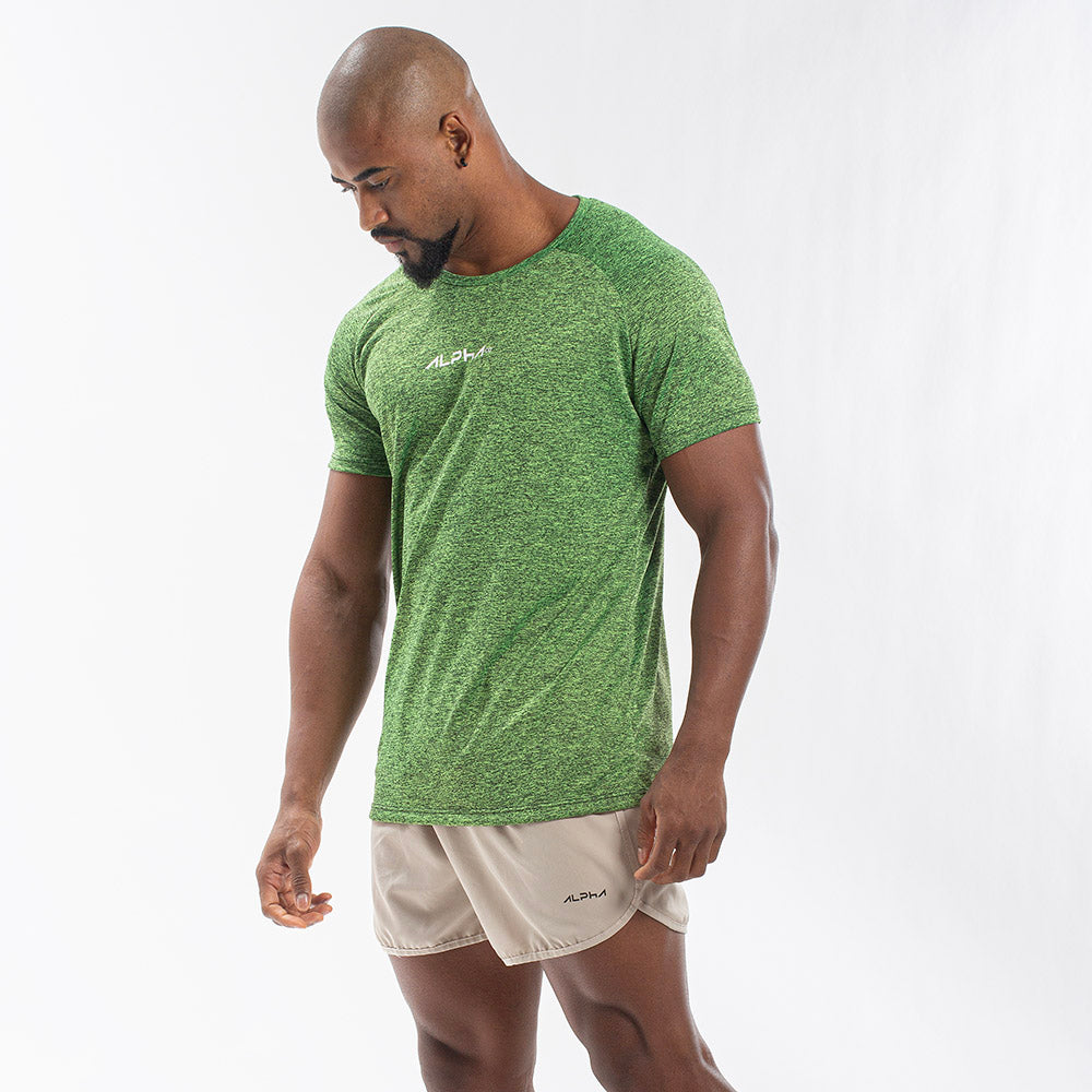 Camiseta Dry Fit New Fluid Mescla Verde Fluor