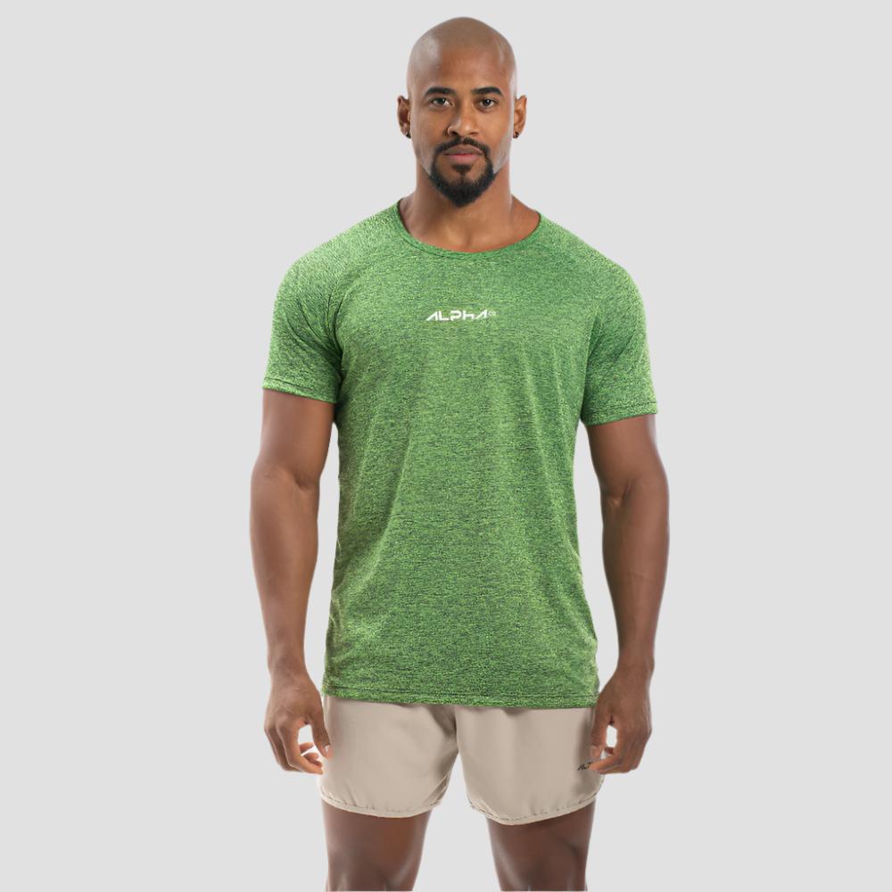 Camiseta Dry Fit New Fluid Mescla Verde Fluor