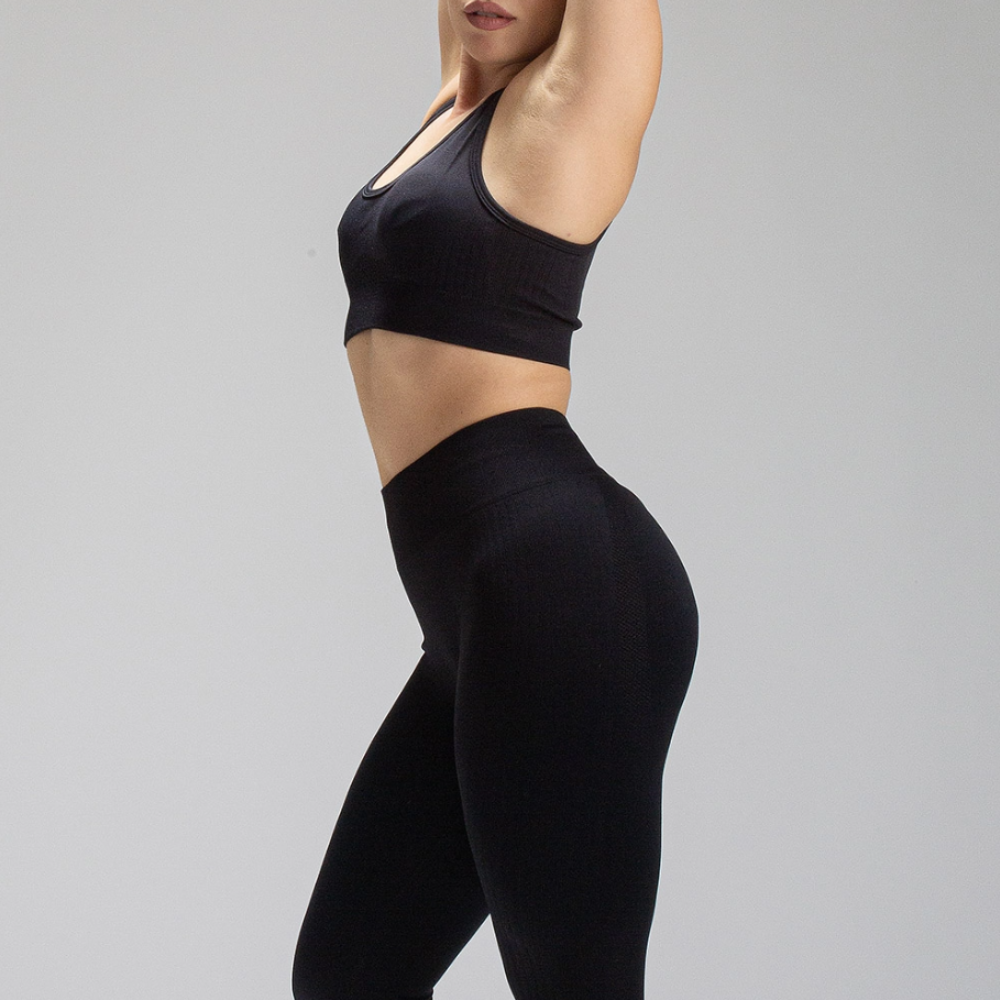 Conjunto Seamless Feminino Top+Calça Preto