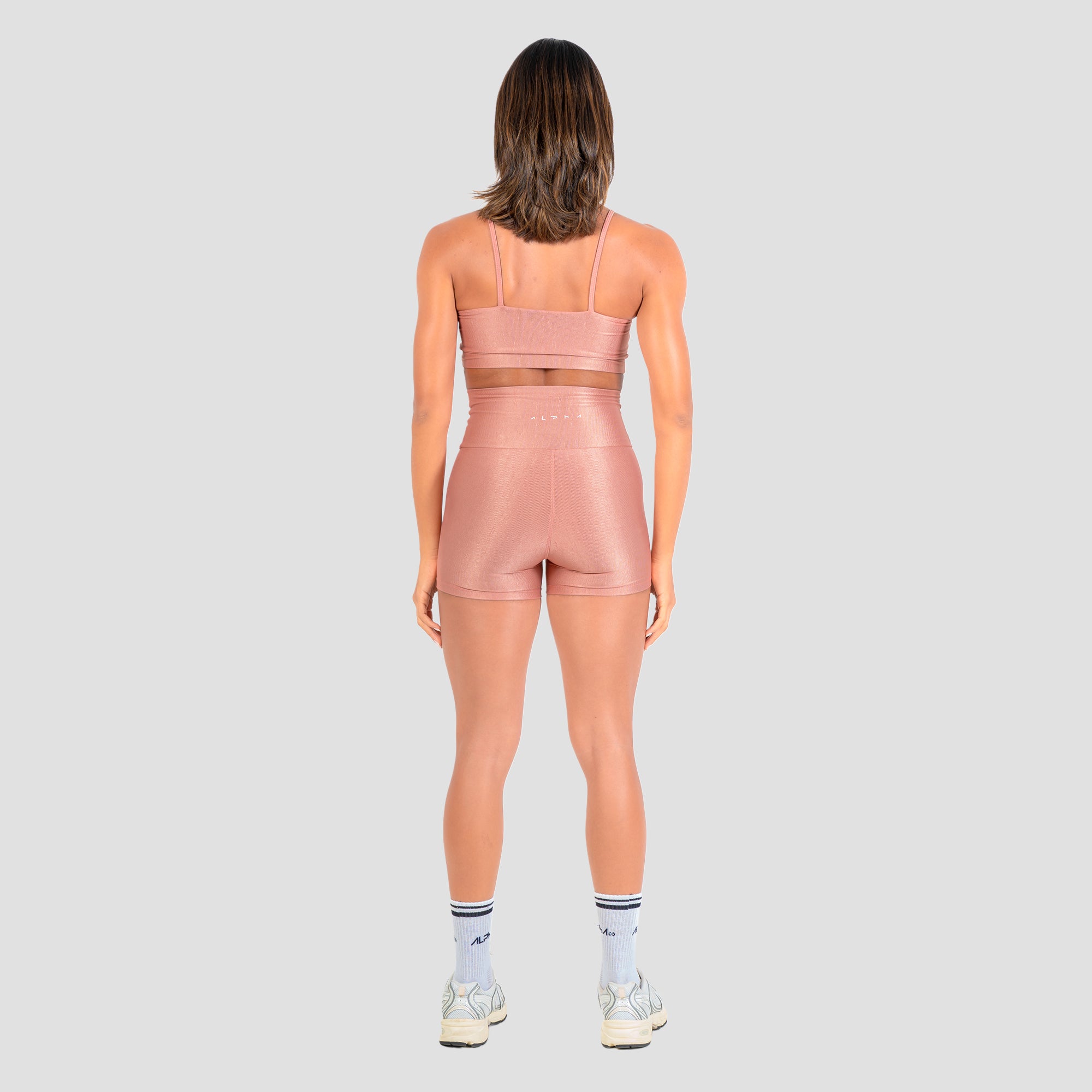 Conjunto Basic Feminino Top e Short - Canelado Rosé