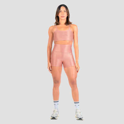 Conjunto Basic Feminino Top e Short - Canelado Rosé