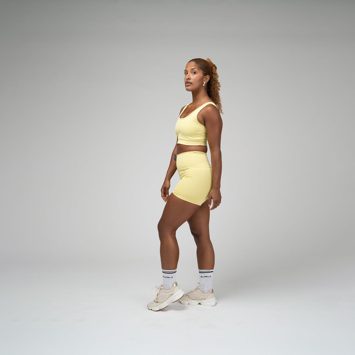 Conjunto Basic Feminino Top e Short - Lupus Amarelo Cítrico