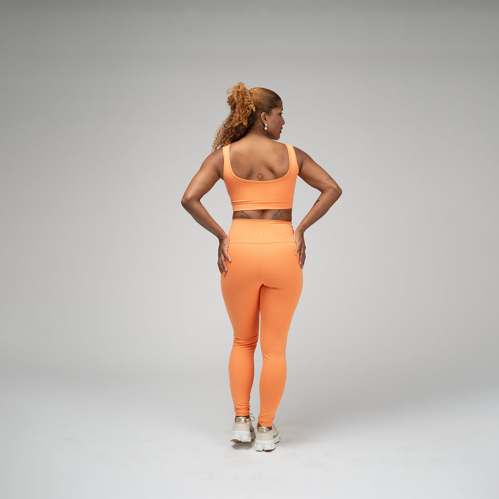 Conjunto Basic Feminino Top e Calça - Lupus Laranja Damasco