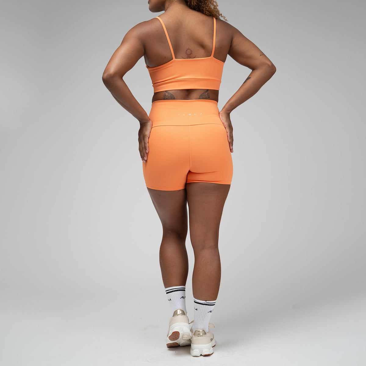 Conjunto Basic Feminino Top e Short - New Horizon Laranja Damasco