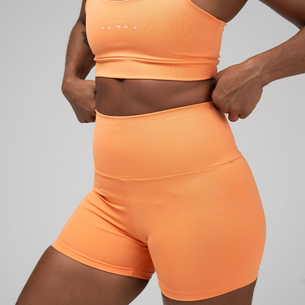 Conjunto Basic Feminino Top e Short - New Horizon Laranja Damasco