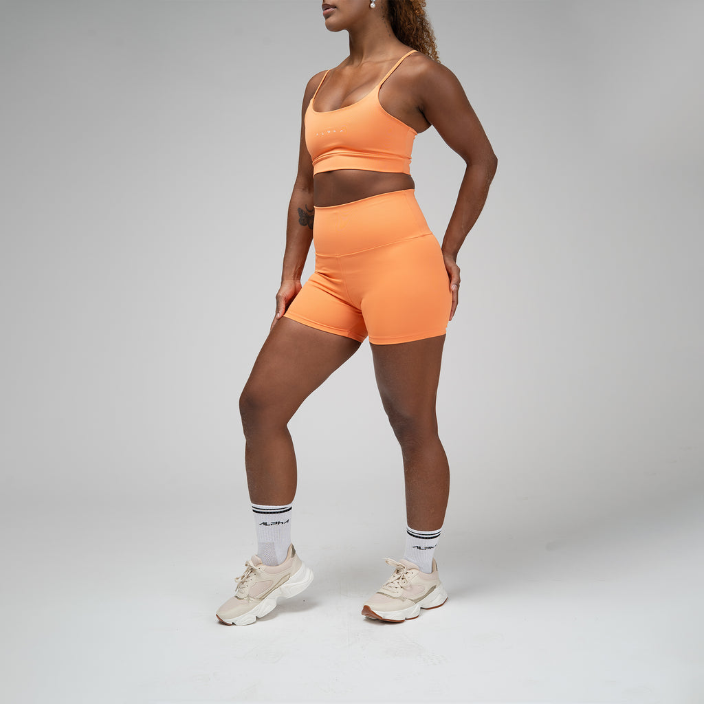 Conjunto Basic Feminino Top e Short - New Horizon Laranja Damasco